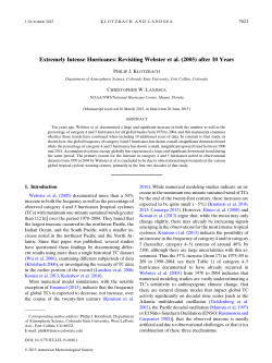 Extremely Intense Hurricanes: Revisiting Webster et al.