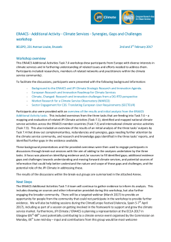 ERA4CS - Additional Activity - Climate Services