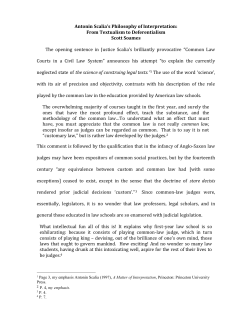 Antonin Scalia`s Philosophy of Interpretation