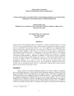 Section 7 of the Endangered Species Act, Federal Water