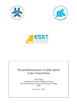 The problematization of urban sprawl in the United States