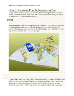 How to Increase Fuel Mileage on a Car
