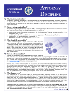 attorney discipline - State Bar of Nevada
