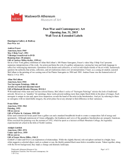 Installation Wall Text - Wadsworth Atheneum Museum of Art