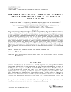 Psychiatric disorders and labor market outcomes