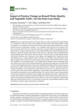 Impact of Practice Change on Runoff Water Quality and Vegetable