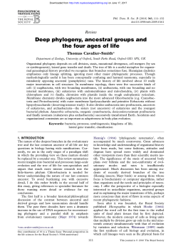 Deep phylogeny, ancestral groups and the four ages of life