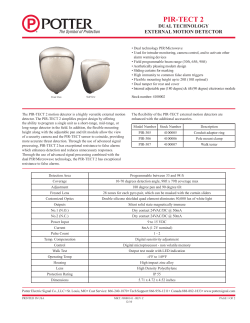 PIR-TECT 2 - Potter Electric Signal Company