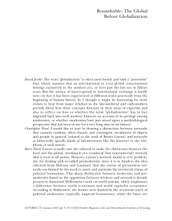 Roundtable: The Global Before Globalization