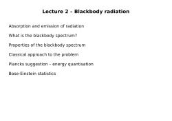 Lecture 2(a) - Black body radiation