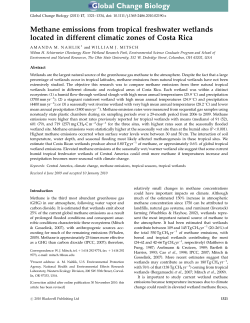 Methane emissions from tropical freshwater wetlands located in