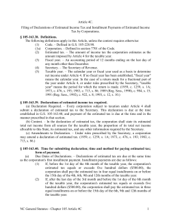 NC General Statutes - Chapter 105 Article 4C 1 Article 4C. Filing of
