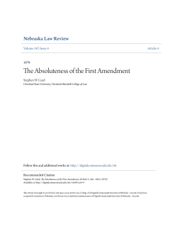 The Absoluteness of the First Amendment