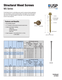 Structural Wood Screws - USP Structural Connectors