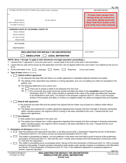 fl-170 declaration for default or uncontested