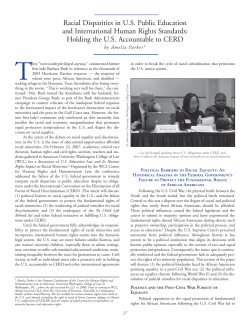 Racial Disparities in U.S. Public Education and International Human