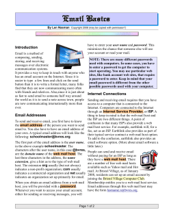 Email for Beginners - Bristol Village Ohio Home Page