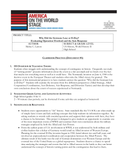 PROJECT TITLE: Why Did the Germans Lose at D