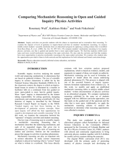 Comparing Mechanistic Reasoning in Open and Guided Inquiry