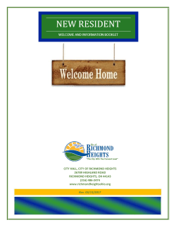 New Resident Booklet - City of Richmond Heights