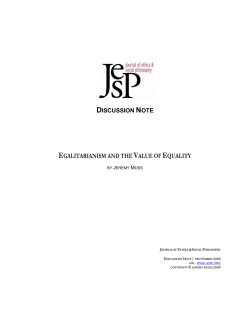 egalitarianism and the value of equality