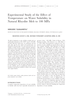 Experimental Study of the Effect of Temperature