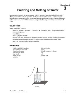 Freezing and Melting of Water