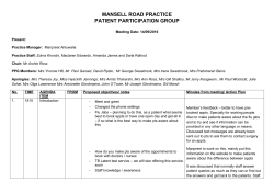 PPG Meeting - Mansell Road Practice