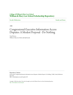Congressional-Executive Information Access Disputes: A Modest
