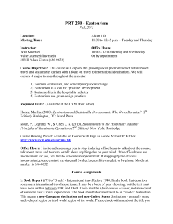 PRT 230 - Ecotourism
