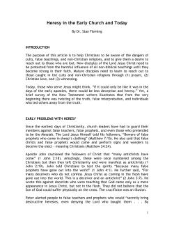 Heresy in the Early Church and Today