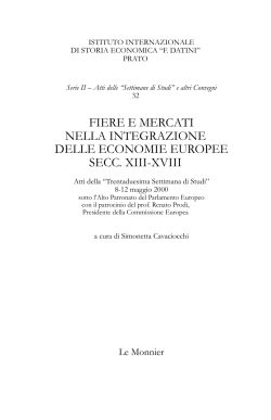 fiere e mercati nella integrazione delle economie europee secc. xiii