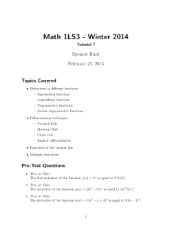 Math 1LS3 - Winter 2014 - Math @ McMaster University