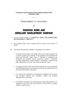 PAKISTAN GEMS AND JEWELLERY DEVELOPMENT COMPANY