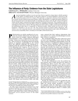 The Influence of Party: Evidence from the State Legislatures