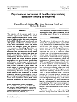 Psychosocial correlates of health compromising behaviors among