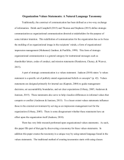 Organization Values Statements: A Natural Language Taxonomy