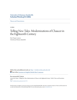 Telling New Tales: Modernizations of Chaucer in the Eighteenth