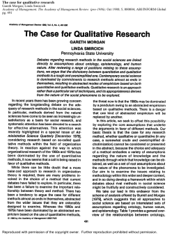 The case for qualitative research