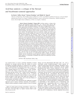 Acid-base analysis: a critique of the Stewart and bicarbonate