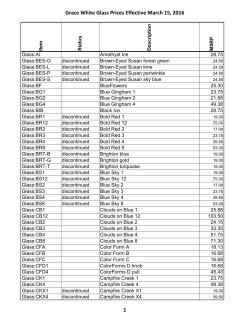 Pricing - Grace White Glass