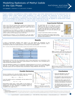 Modelling Methyl Iodide Behaviour S. R. Bowskill*, S. Dickinson