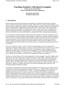 Teaching Statistics with Sports Examples