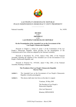 Law on the government of the Lao PDR and decree final
