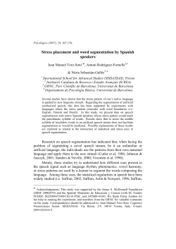 Stress placement and word segmentation by Spanish speakers