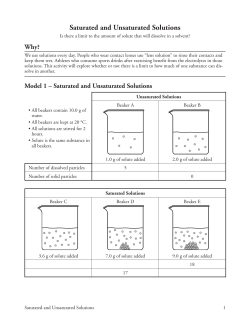 26 Saturated and Unsaturated Solutions-S
