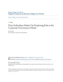 Does Federalism Matter? Its Perplexing Role in the Corporate