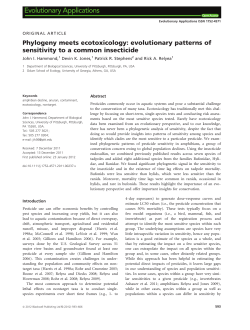 Evolutionary patterns of sensitivity to a common insecticide