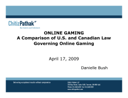 ONLINE GAMING A Comparison of U.S. and Canadian Law