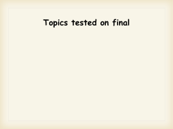 Topics tested on final